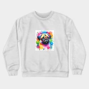 Pug Dog Watercolour Crewneck Sweatshirt